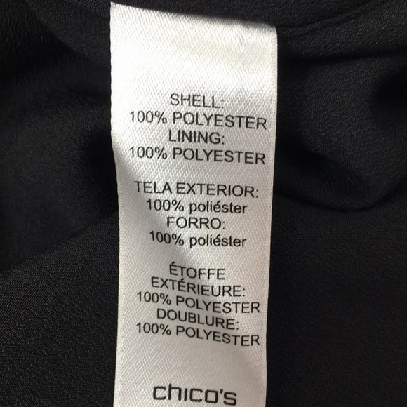 Chico's Black Red Bohemian Patchwork Zipper Front Top Womens‎ 0 Small 3/4 Sleeve - Picture 7 of 12